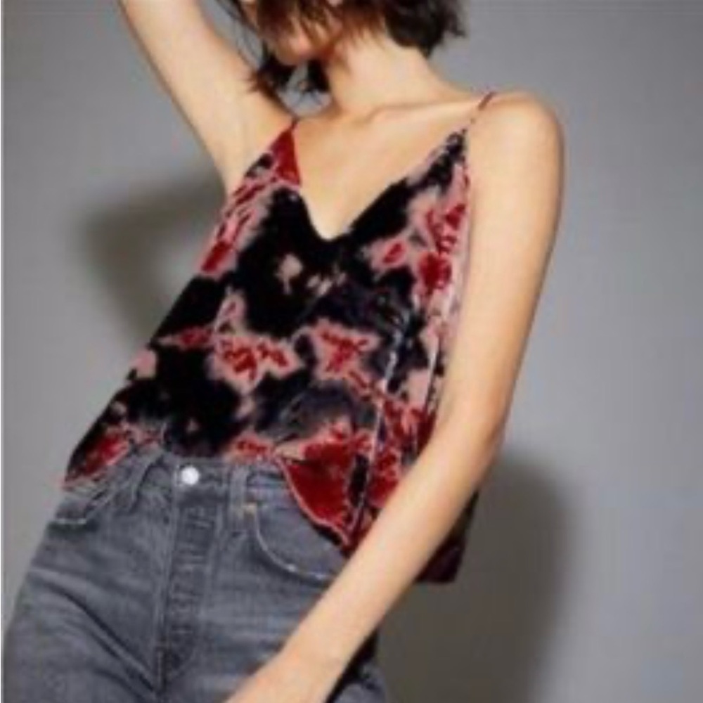 Nation Ltd Velvet Tie Dye Cami Tank Top New